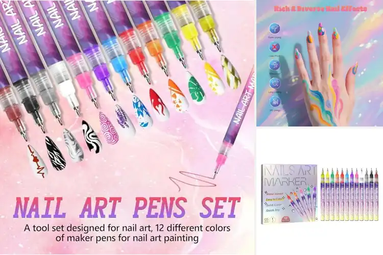 Detailed view of Best 12 Color Nail Art Pen Sets for Stunning DIY Designs