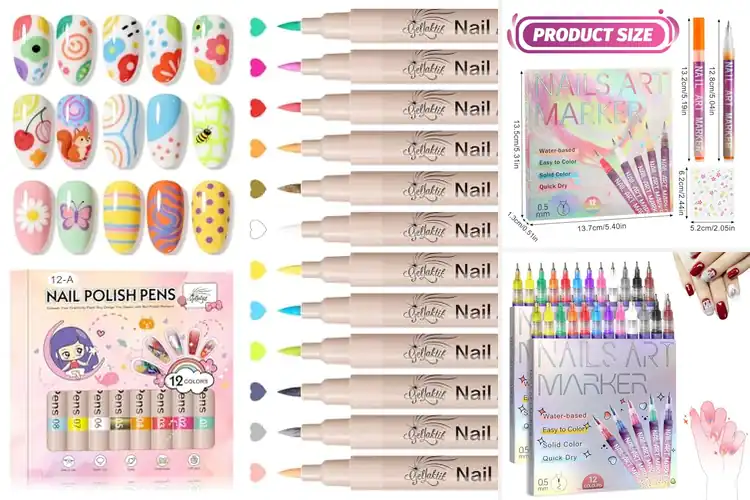 Detailed view of Best 12-Color Nail Art Sets