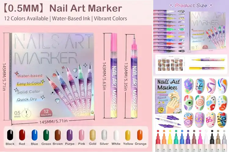 Detailed view of Best 12 Colors Nail Polish Pens For Striking Manicures