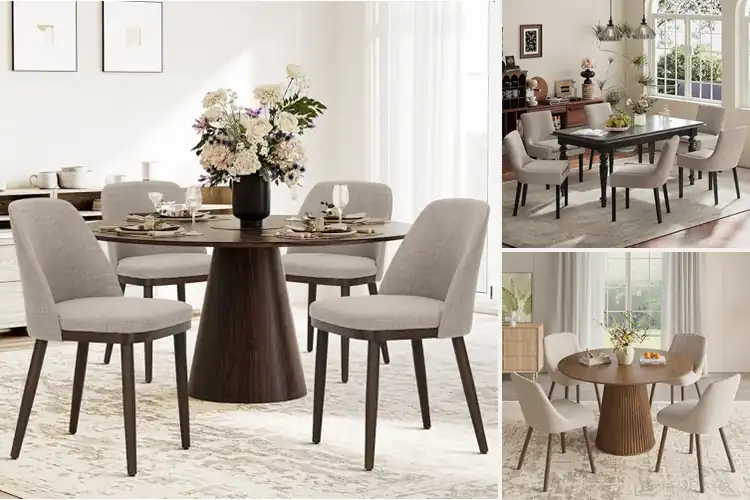 Detailed view of Best Camel Upholstered Dining Chairs