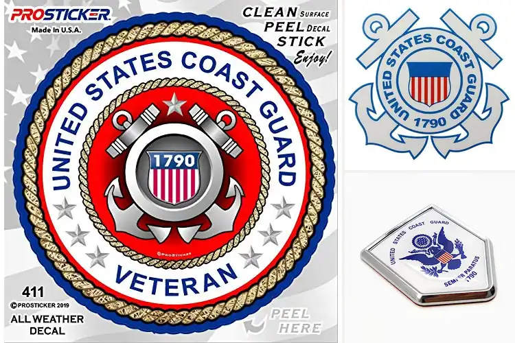 Detailed view of Best Coast Guard Decals for Bold, Lasting Pride