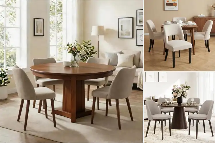 Detailed view of Best Fabric Dining Chair With Wood Legs