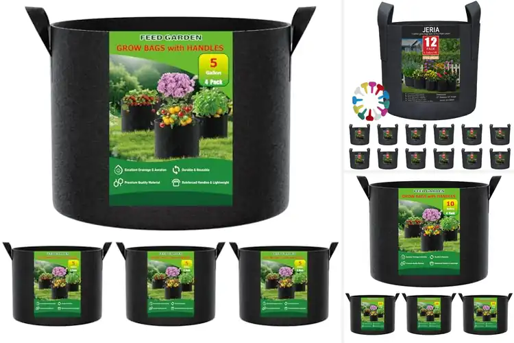 Detailed view of Best Fabric Plant Bags With Handles