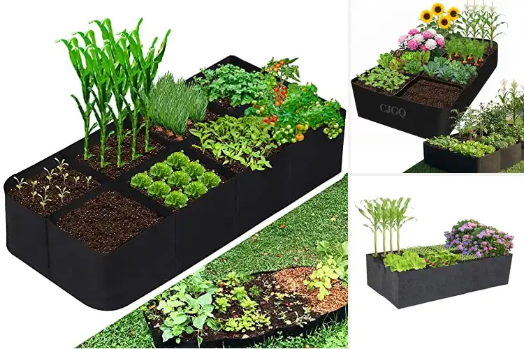 Detailed view of Best Fabric Raised Beds