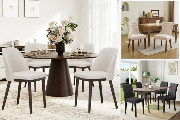 Detailed view of Best Fabric Side Dining Room Chairs