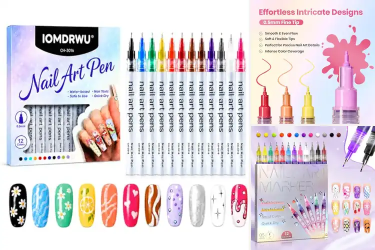Detailed view of Best Fine Tip Nail Art Markers for Precise Designs