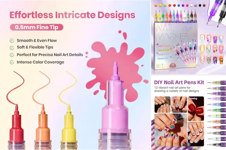 Detailed view of Best Fine Tip Nail Design Pens for Flawless Art