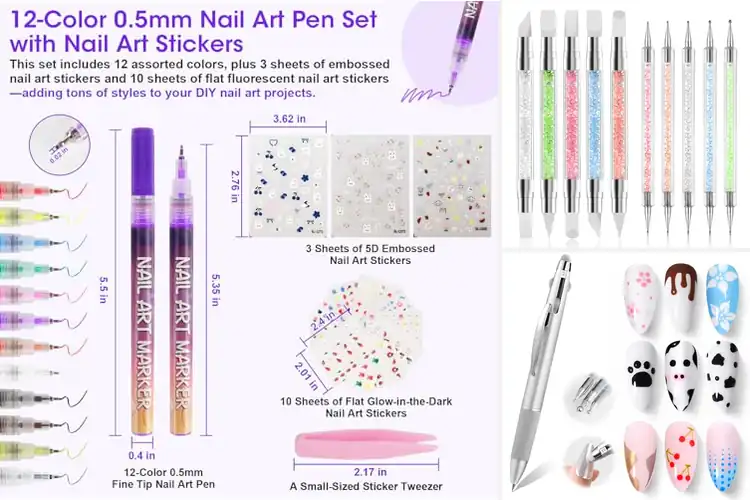 Detailed view of Best Multi-Use Nail Art Pen For Mugs Cards And Nails