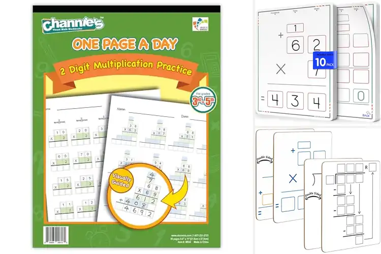 Detailed view of Best Multiplication Practice Pads for Easy, Fun Learning