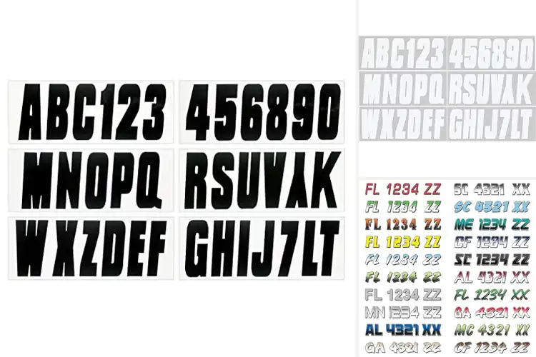 Detailed view of Best Registration Letter Sets: Sharp, Durable Boat Decals