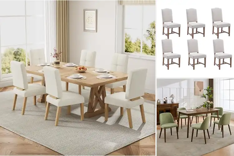 Detailed view of Best Wood Leg Dining Chairs Sets Of Six